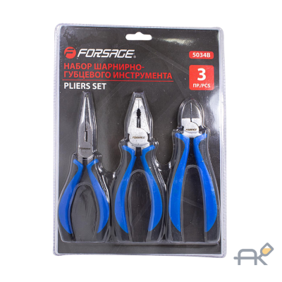 Набор шарнирно-губцевого инструмента 3пр. 6-150мм(бокорезы. плоскогубцы. утконосы). в блистере F-5034B